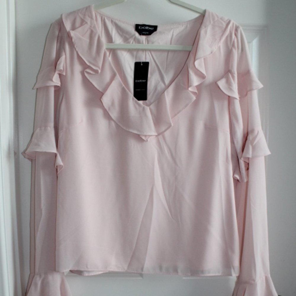 Bebe Ruffle Blouse - Size Large